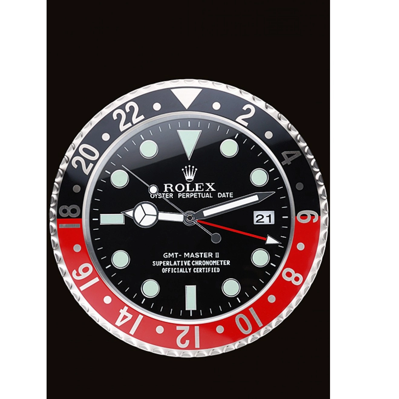 Aaa replica watch Master Rolex II 622478 GMT Wall Black-Red Clock 0630